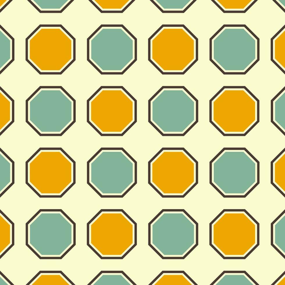 Seamless pattern in retro style. Abstract texture decorative 50's, 60's, 70's style. Can be used for fabric, wallpaper, textile, wall decoration. Vector illustration