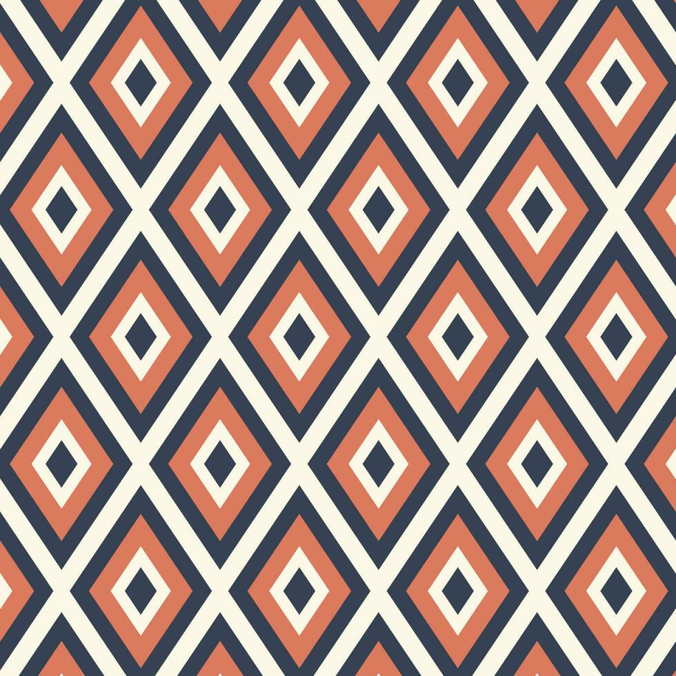 Seamless pattern in retro style. Abstract texture decorative 50's, 60's, 70's style. Can be used for fabric, wallpaper, textile, wall decoration. Vector illustration