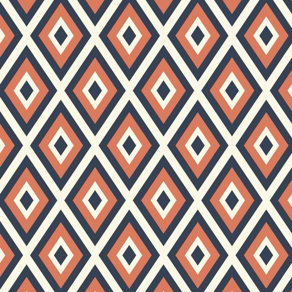 Seamless pattern in retro style. Abstract texture decorative 50's, 60's, 70's style. Can be used for fabric, wallpaper, textile, wall decoration. Vector illustration