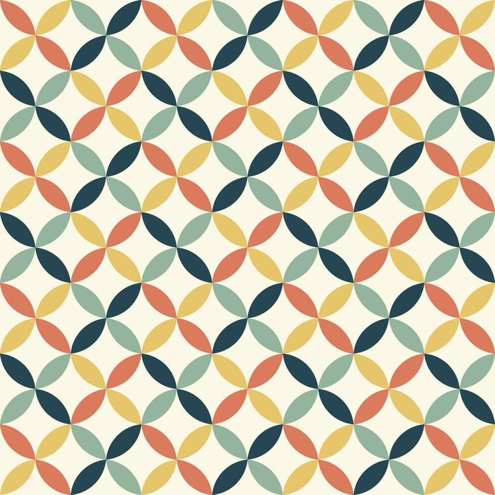 Seamless pattern in retro style. Abstract texture decorative 50's, 60's, 70's style. Can be used for fabric, wallpaper, textile, wall decoration. Vector illustration