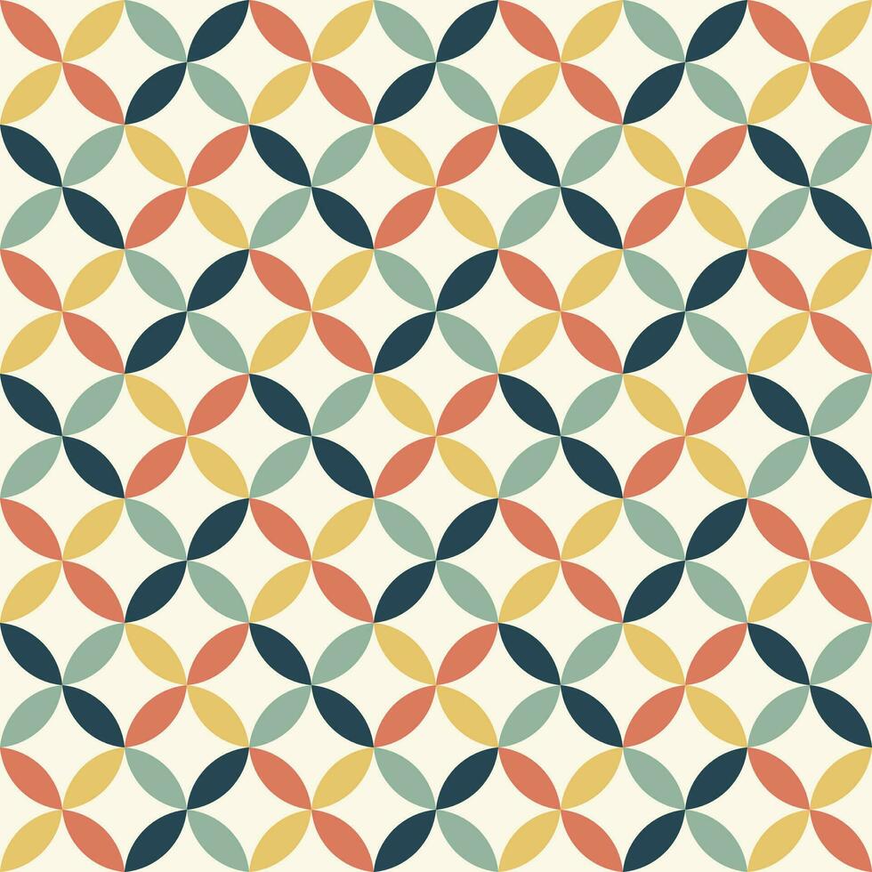 Seamless pattern in retro style. Abstract texture decorative 50's, 60's, 70's style. Can be used for fabric, wallpaper, textile, wall decoration. Vector illustration