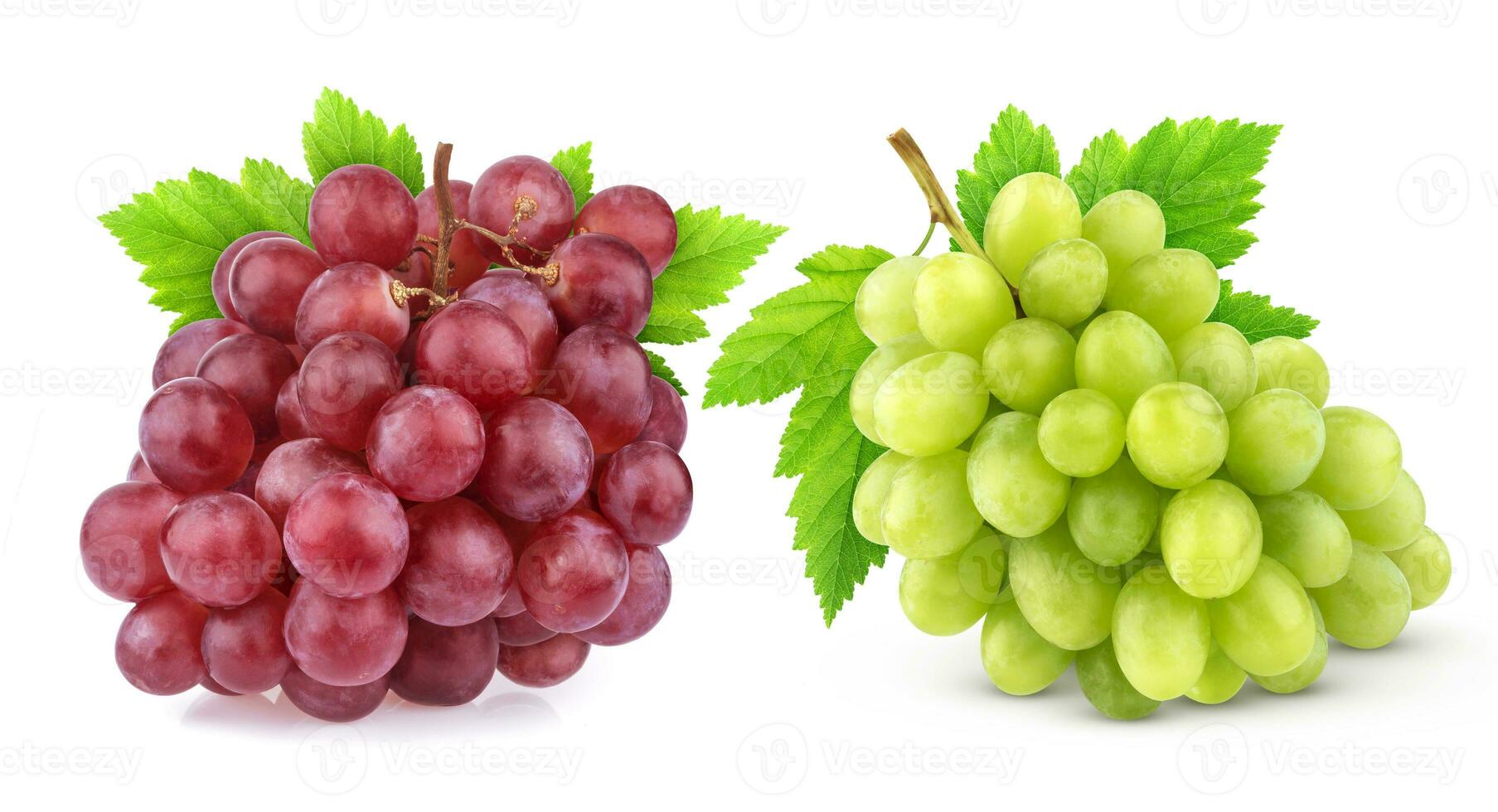 Red and green grape isolated on white background photo