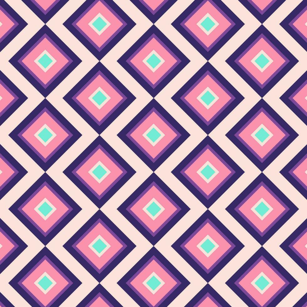Seamless pattern in retro style. Abstract texture decorative 50's, 60's, 70's style. Can be used for fabric, wallpaper, textile, wall decoration. Vector illustration