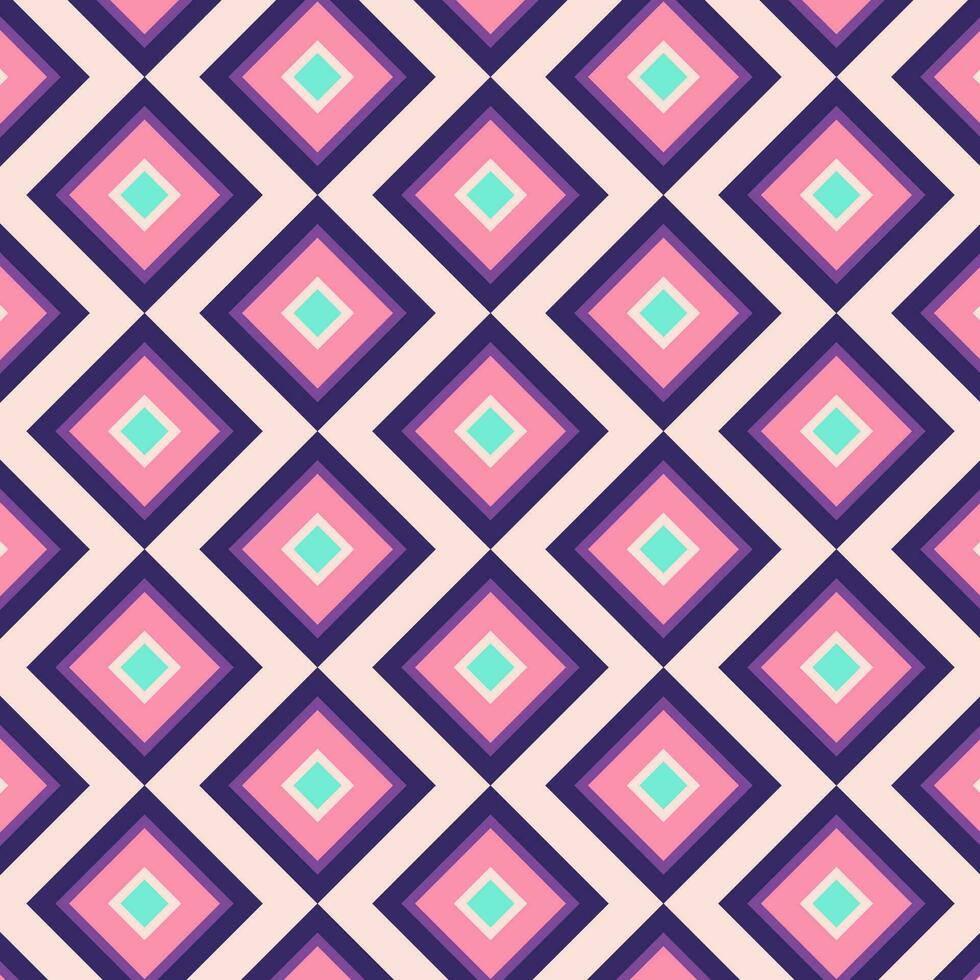 Seamless pattern in retro style. Abstract texture decorative 50's, 60's, 70's style. Can be used for fabric, wallpaper, textile, wall decoration. Vector illustration