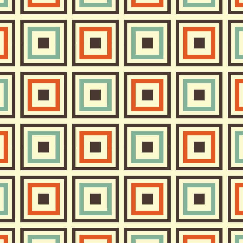 Seamless pattern in retro style. Abstract texture decorative 50's, 60's, 70's style. Can be used for fabric, wallpaper, textile, wall decoration. Vector illustration