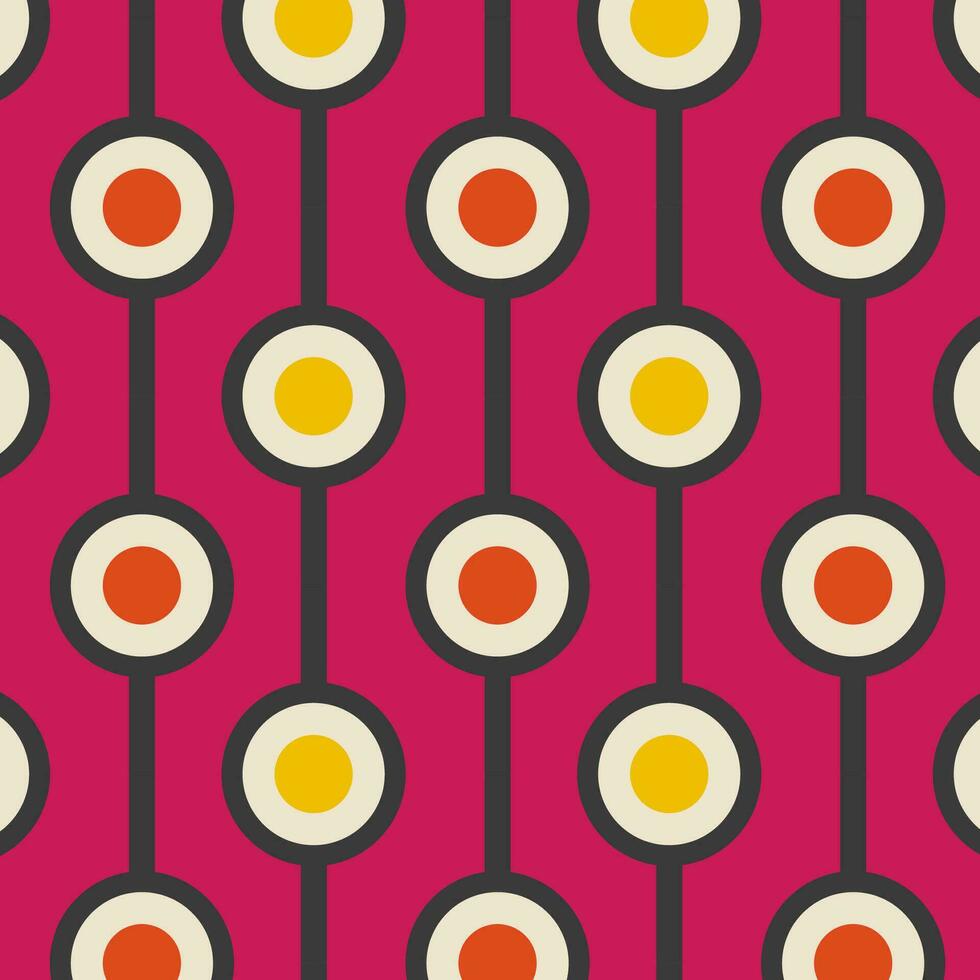 Seamless pattern in retro style. Abstract texture decorative 50's, 60's, 70's style. Can be used for fabric, wallpaper, textile, wall decoration. Vector illustration