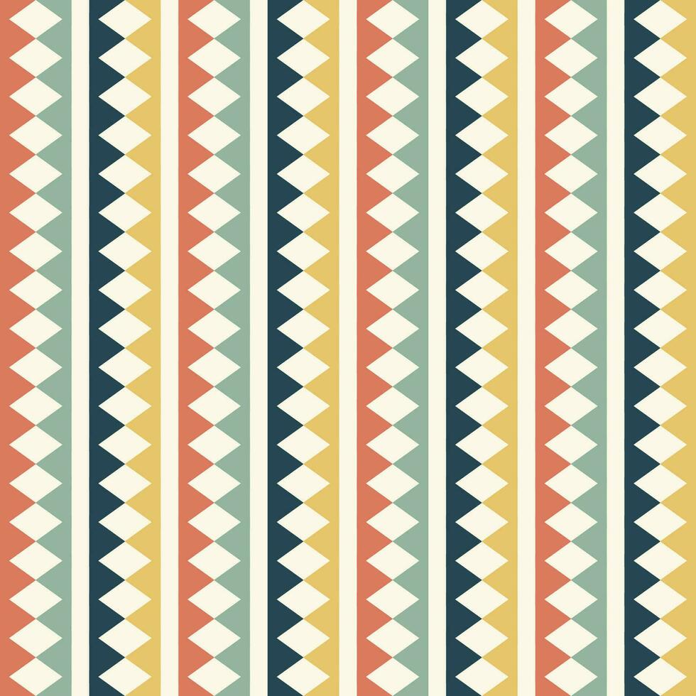 Seamless pattern in retro style. Abstract texture decorative 50's, 60's, 70's style. Can be used for fabric, wallpaper, textile, wall decoration. Vector illustration