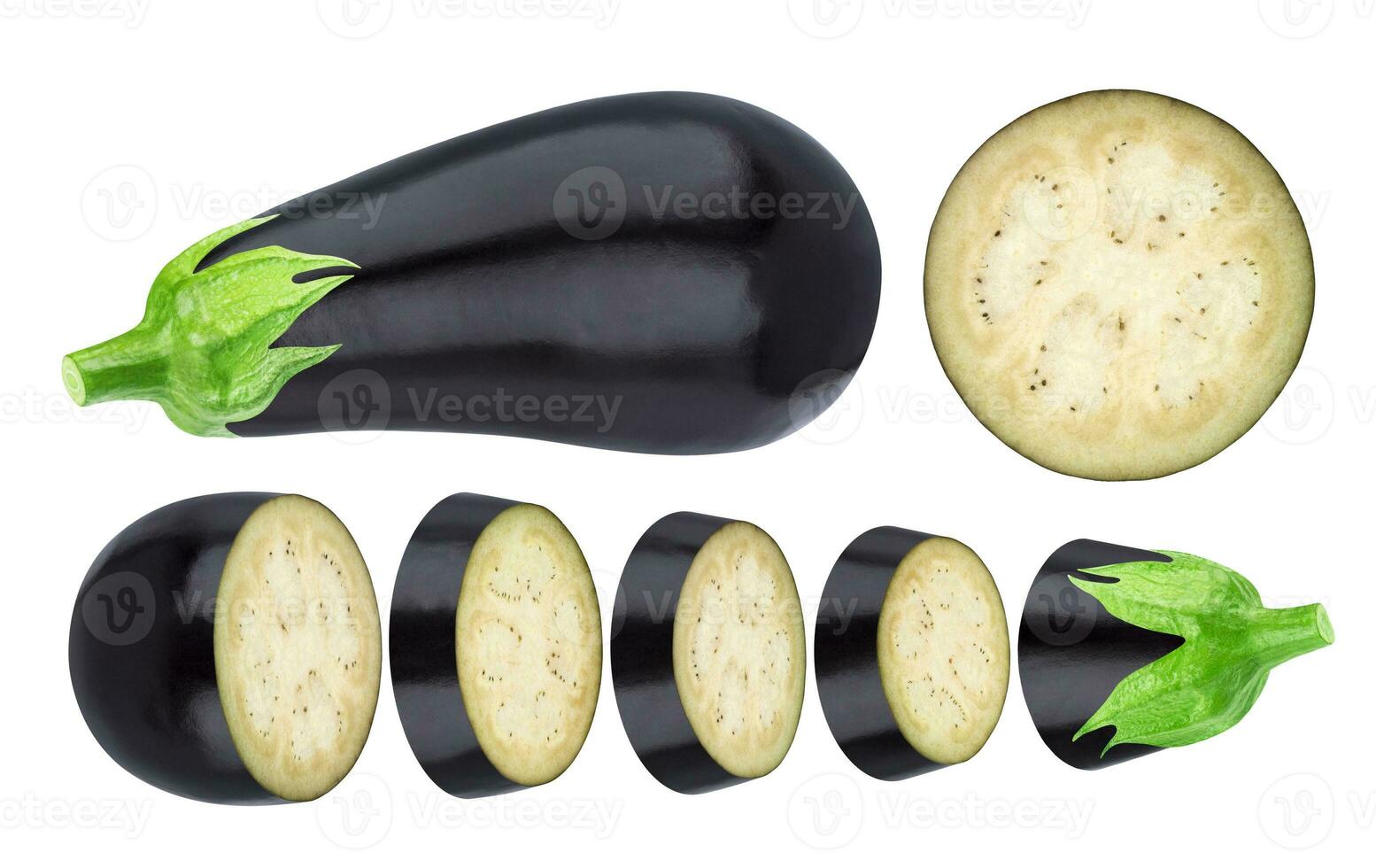 Aubergine isolated on white background photo