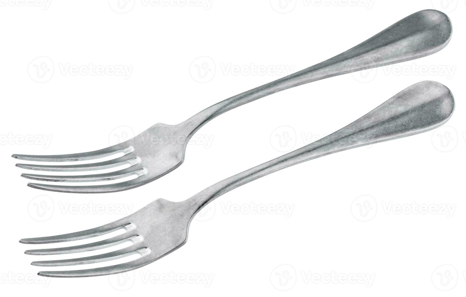 Metal fork isolated on white background photo
