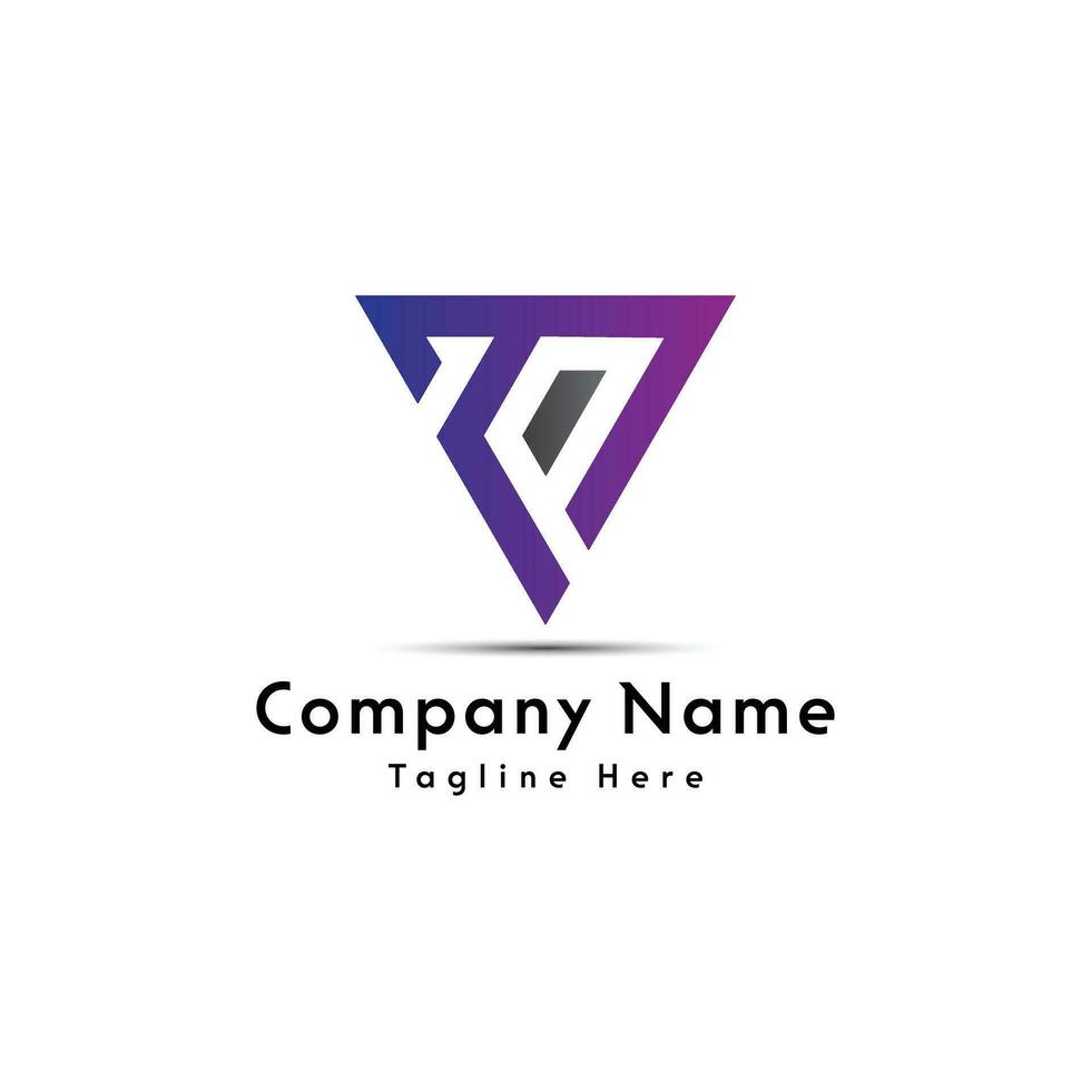 TP letter triangle shape logo design vector