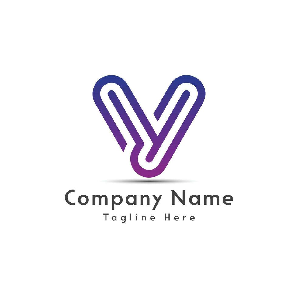V or Y letter logo design icon vector