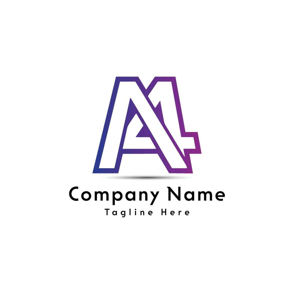 A4 letter initial creative logo design vector