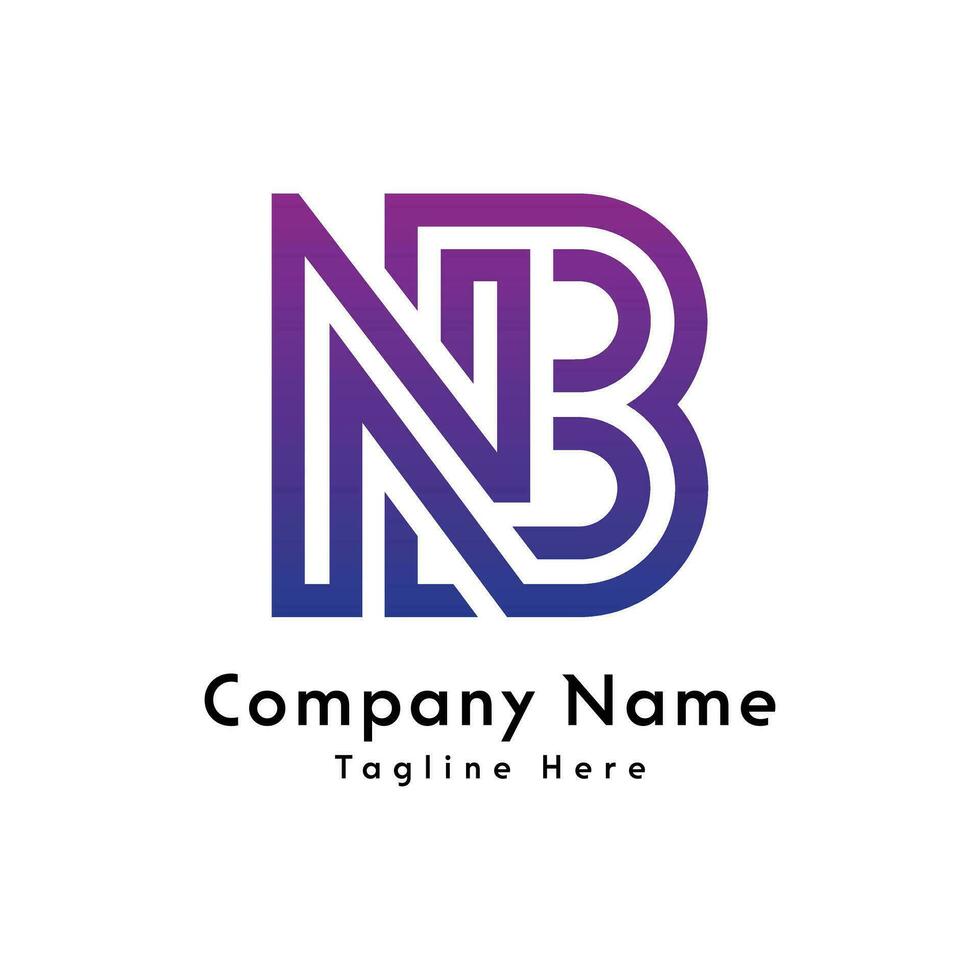 NB letter creative logo design icon vector