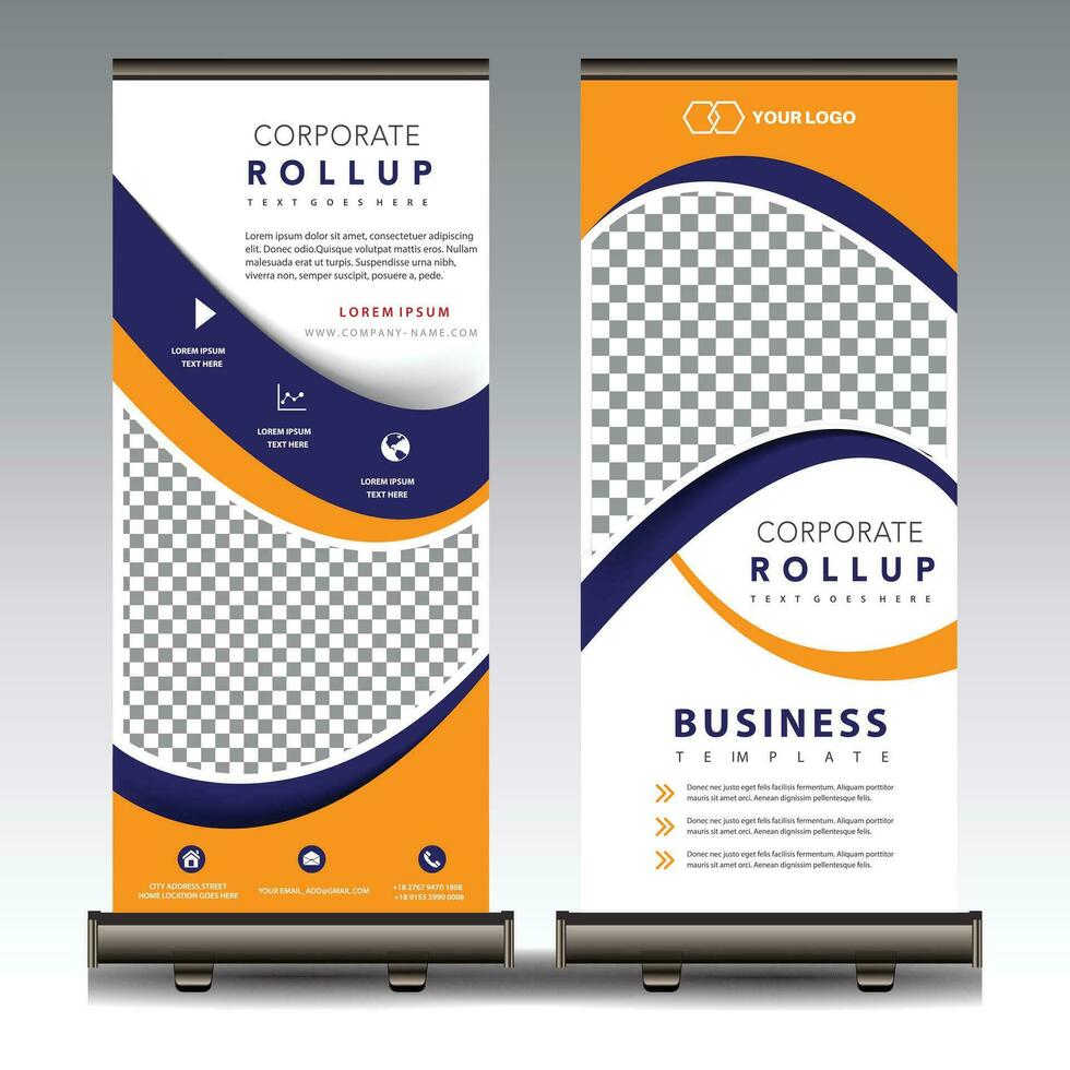 plantilla de diseño de banner corporativo enrollable vector