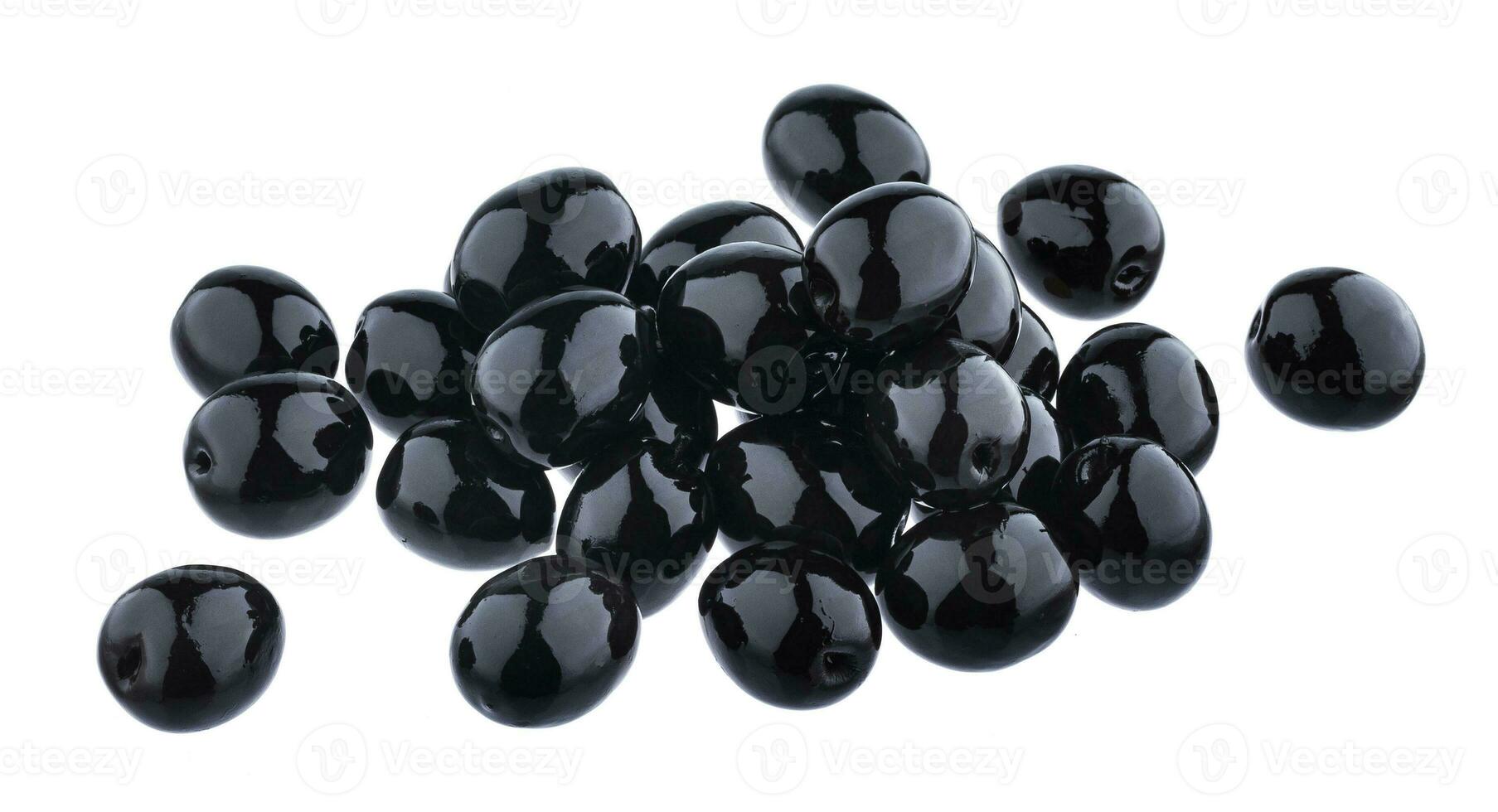 Black olives isolated on white background photo