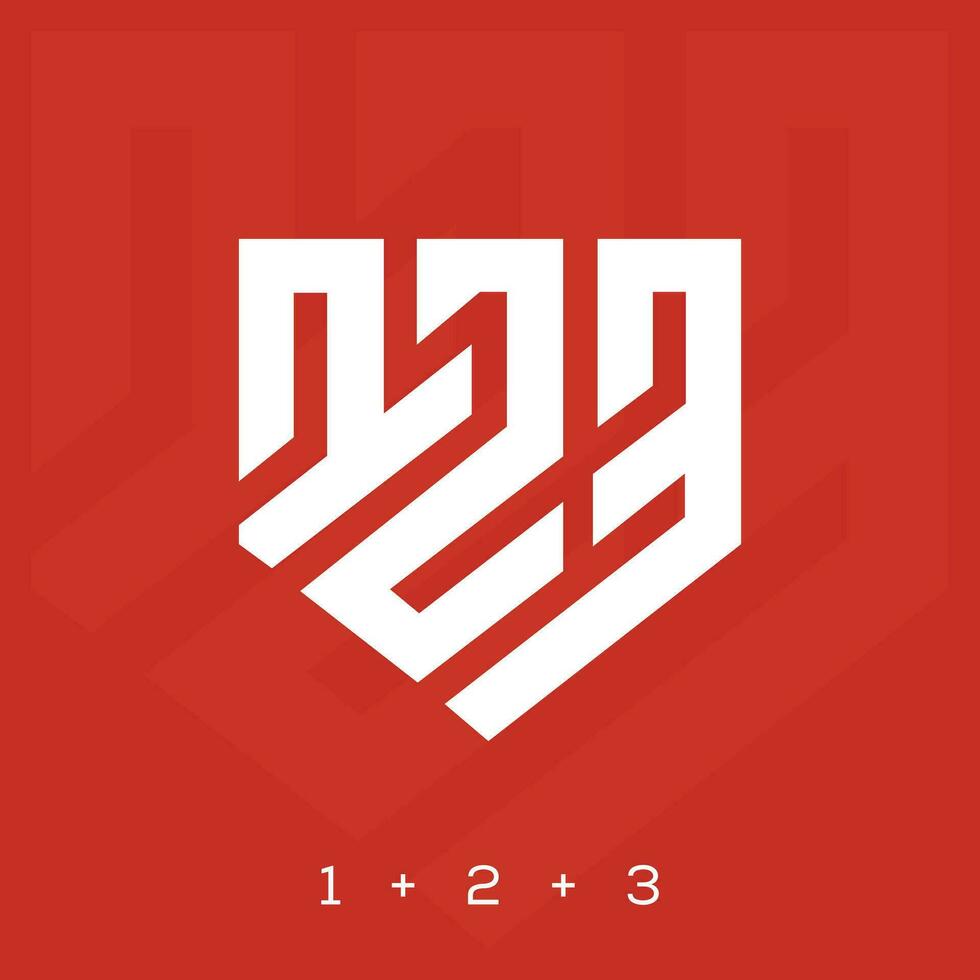 123 number logo design icon vector
