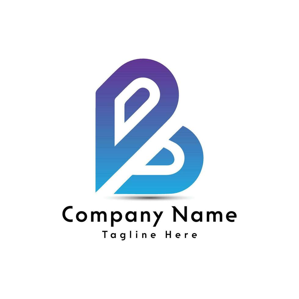 B letter logo design icon vector