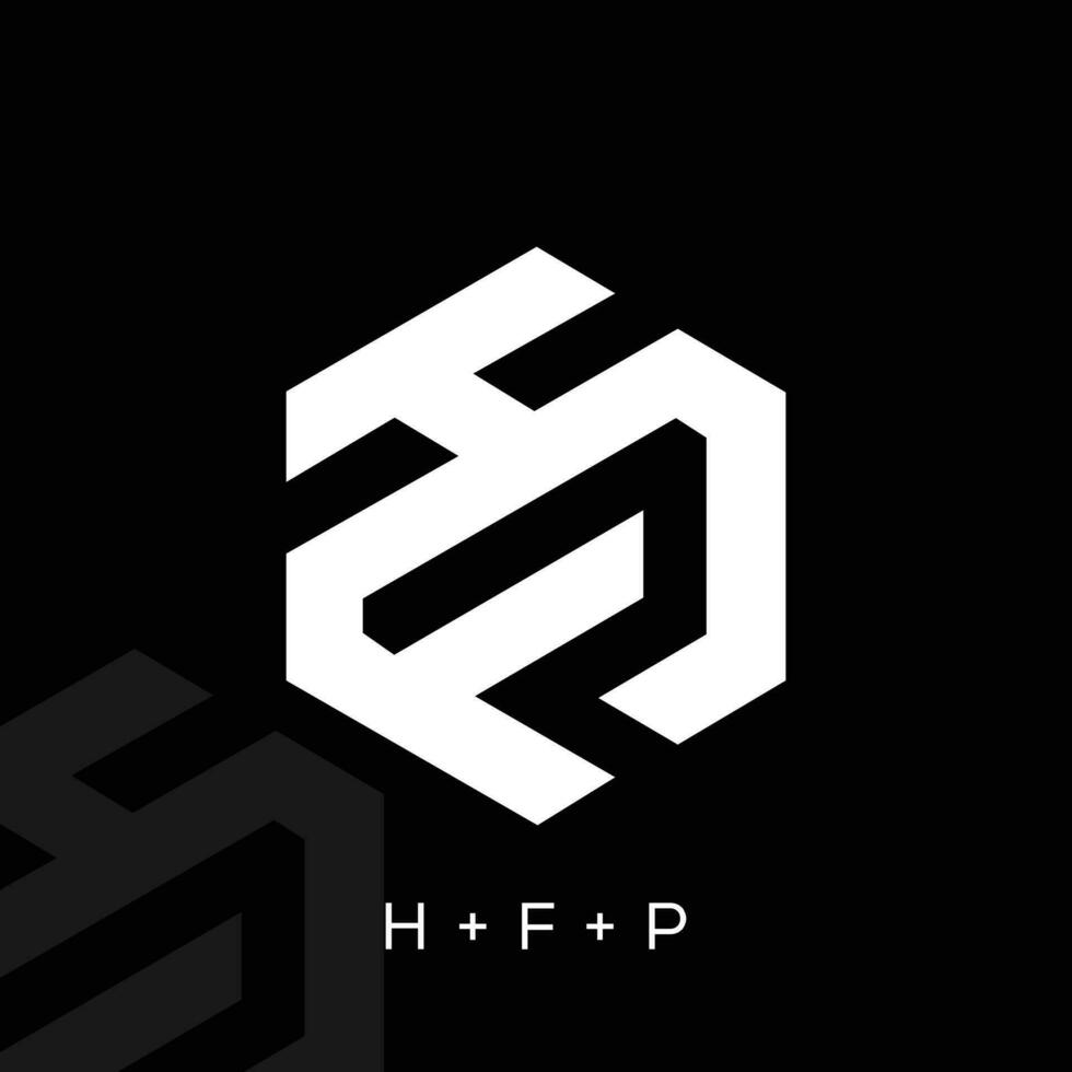 hfp letra logo diseño icono vector