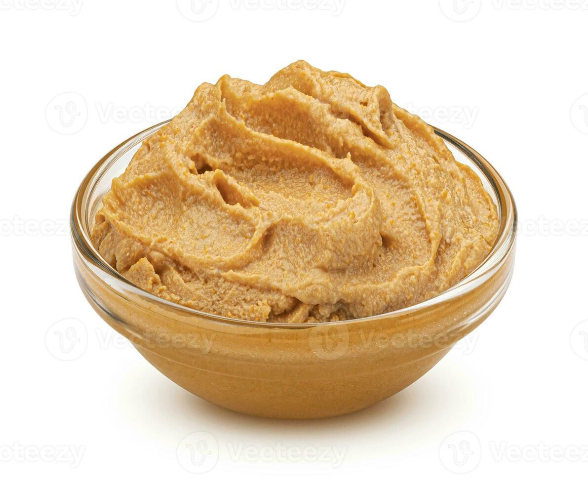 Peanut butter isolated on white background photo