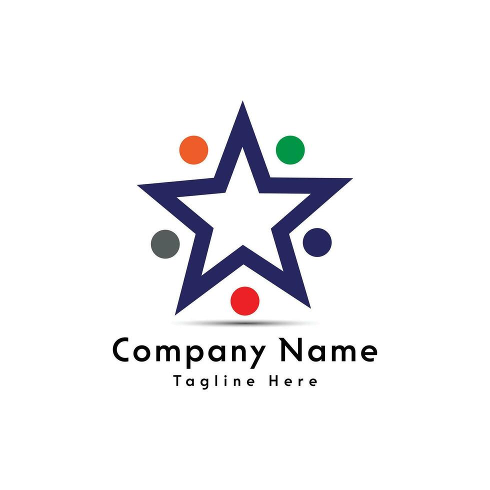 Star people logo design icon vector