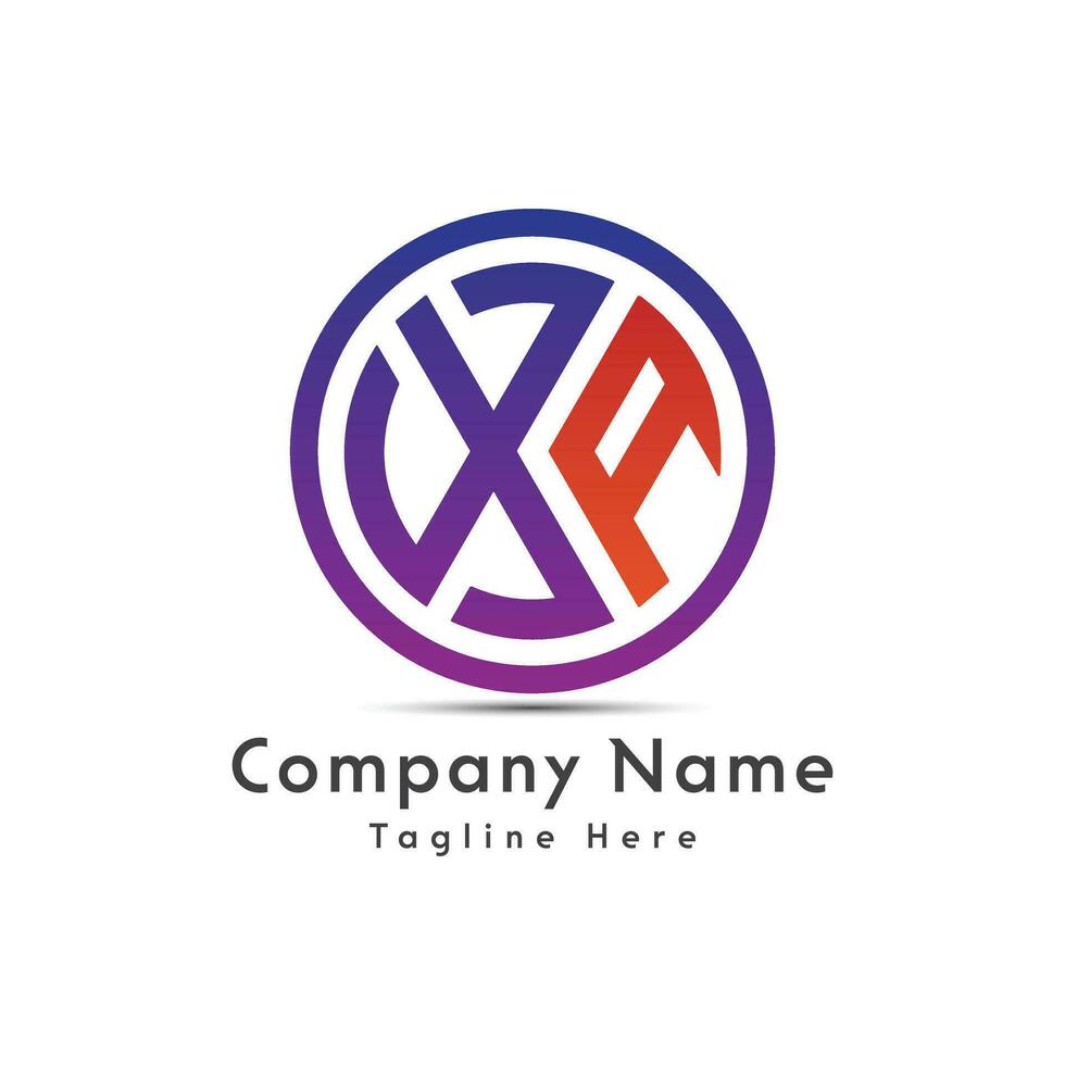 XA letter round shape logo design icon vector