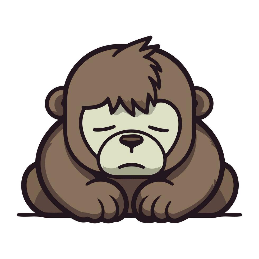 gorila dormido linda dibujos animados vector gráfico Arte diseño ilustración eps10