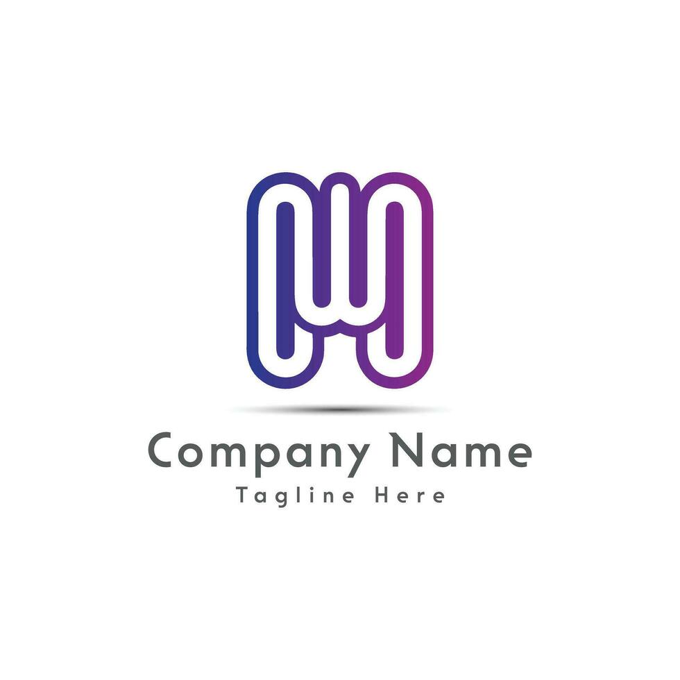 WM letter logo design icon vector