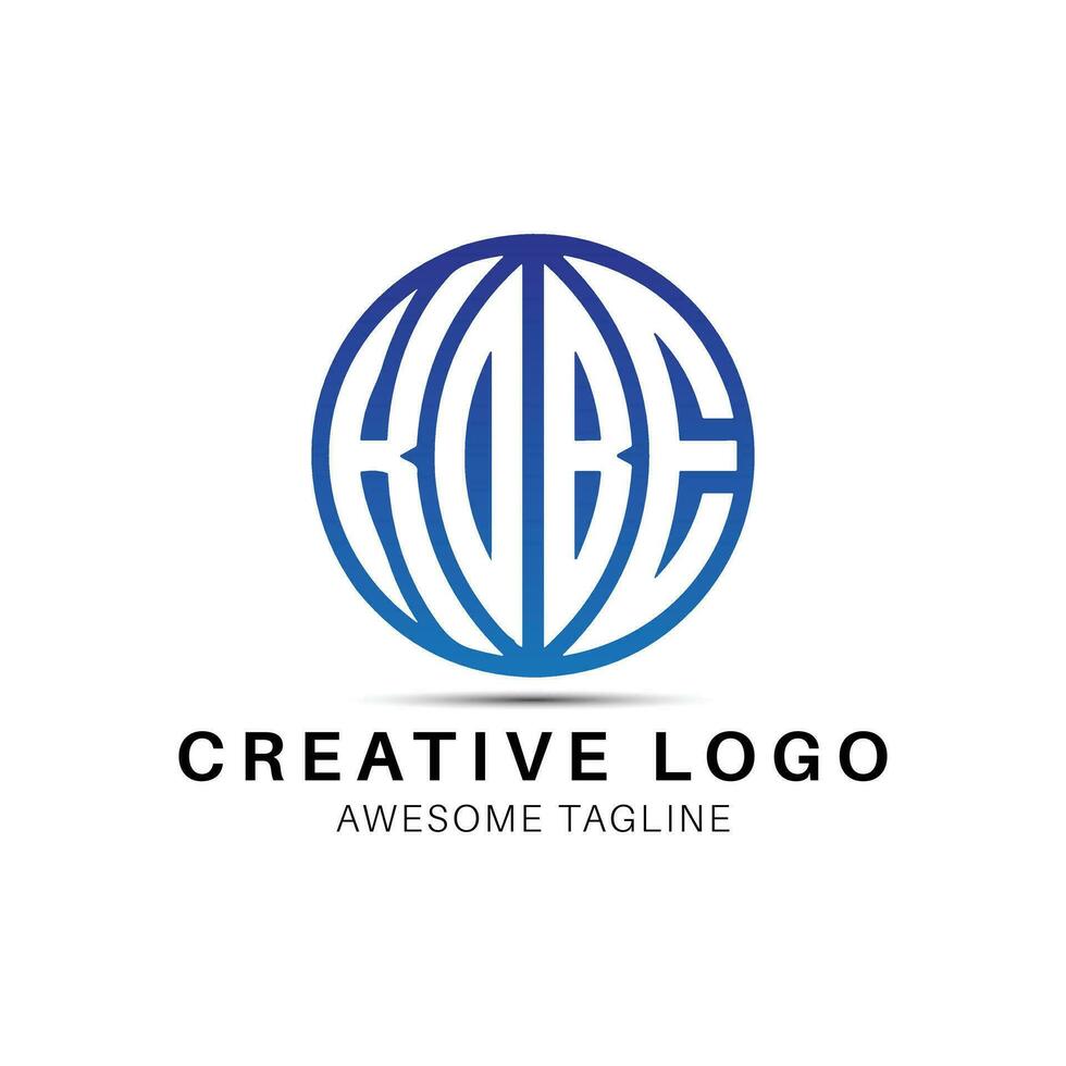 hobe letra redondo forma logo diseño icono vector