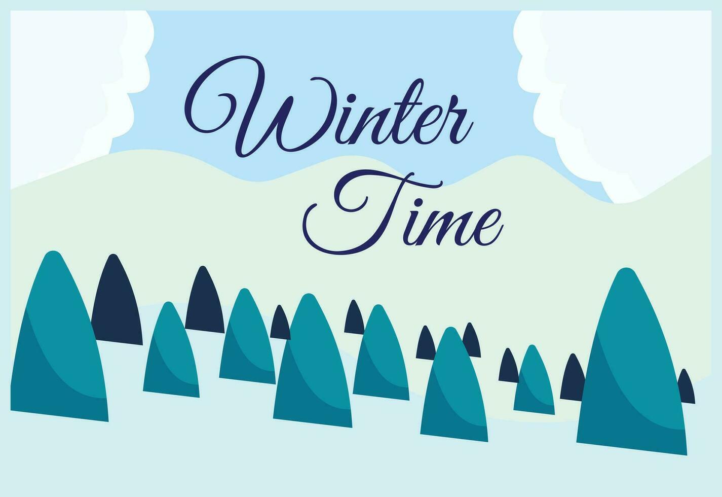 winter time in nature  forest in blue  and grey  backgrount template vector