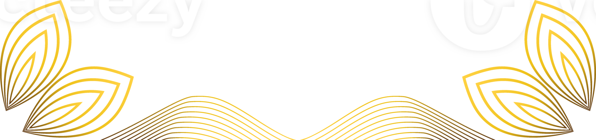 golden floral decoration png