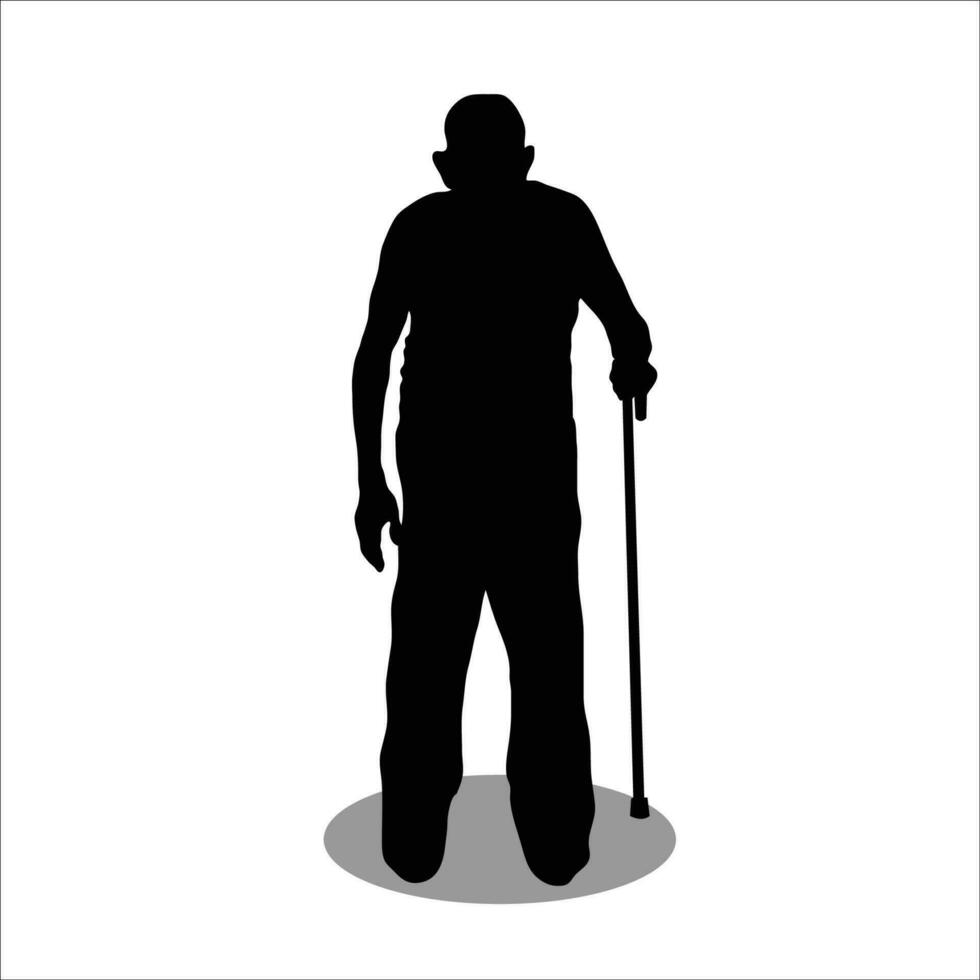 Old men silhouette vector