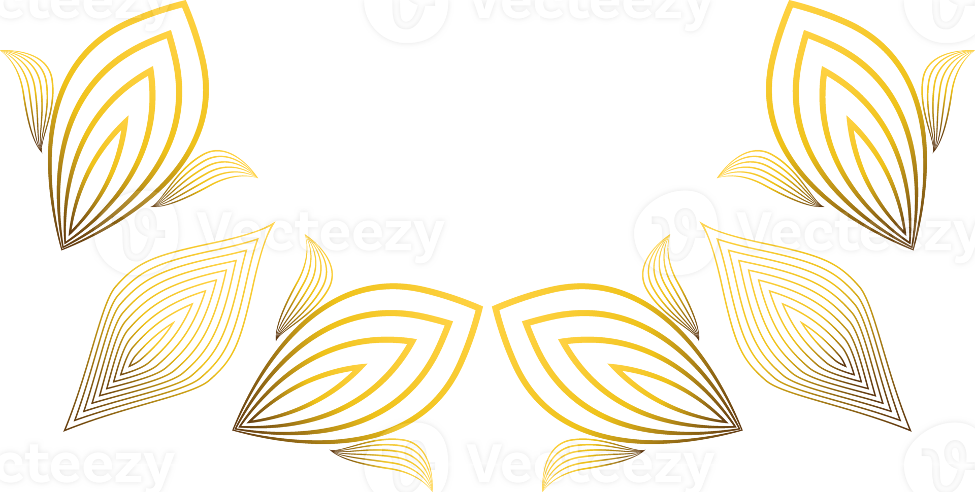 golden floral decoration png