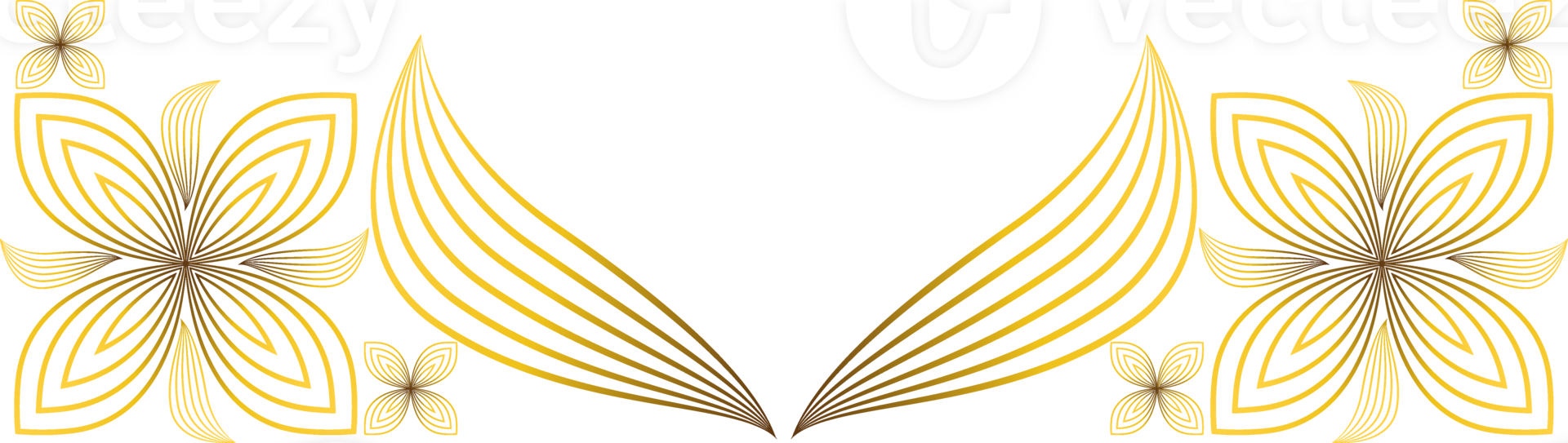 golden floral decoration png