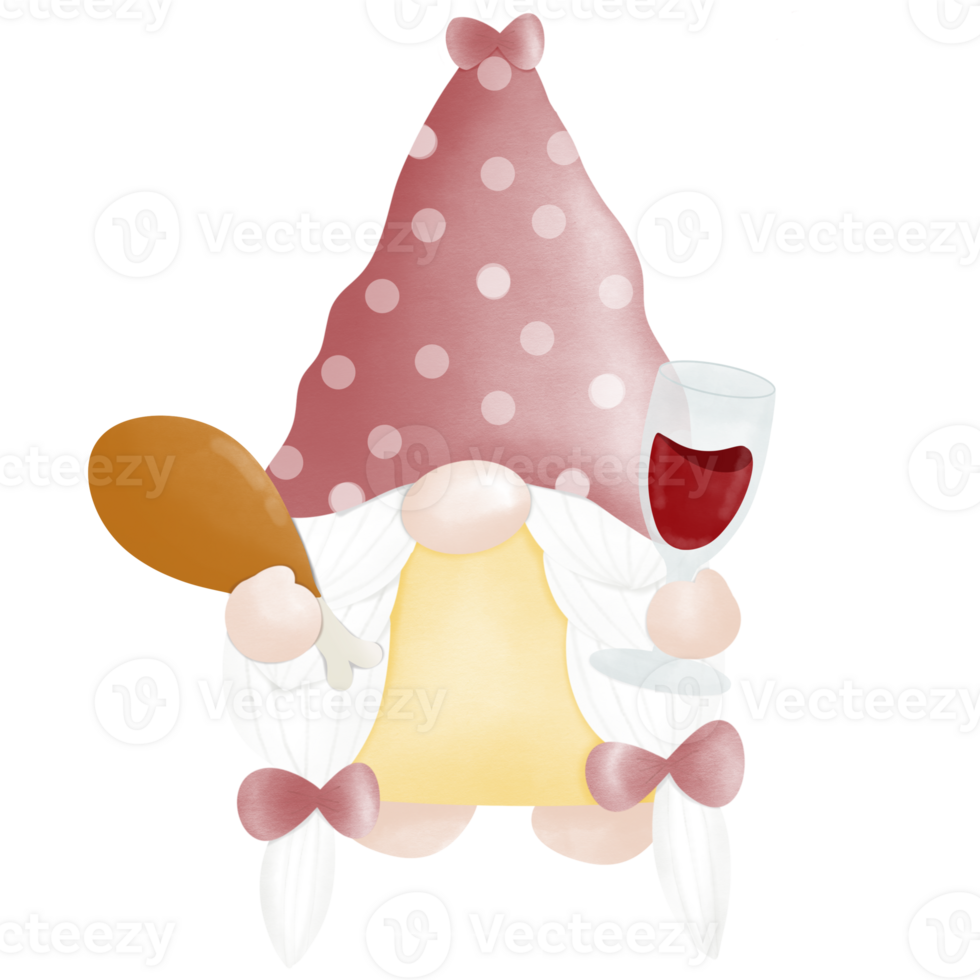 cute gnome wear red hat png