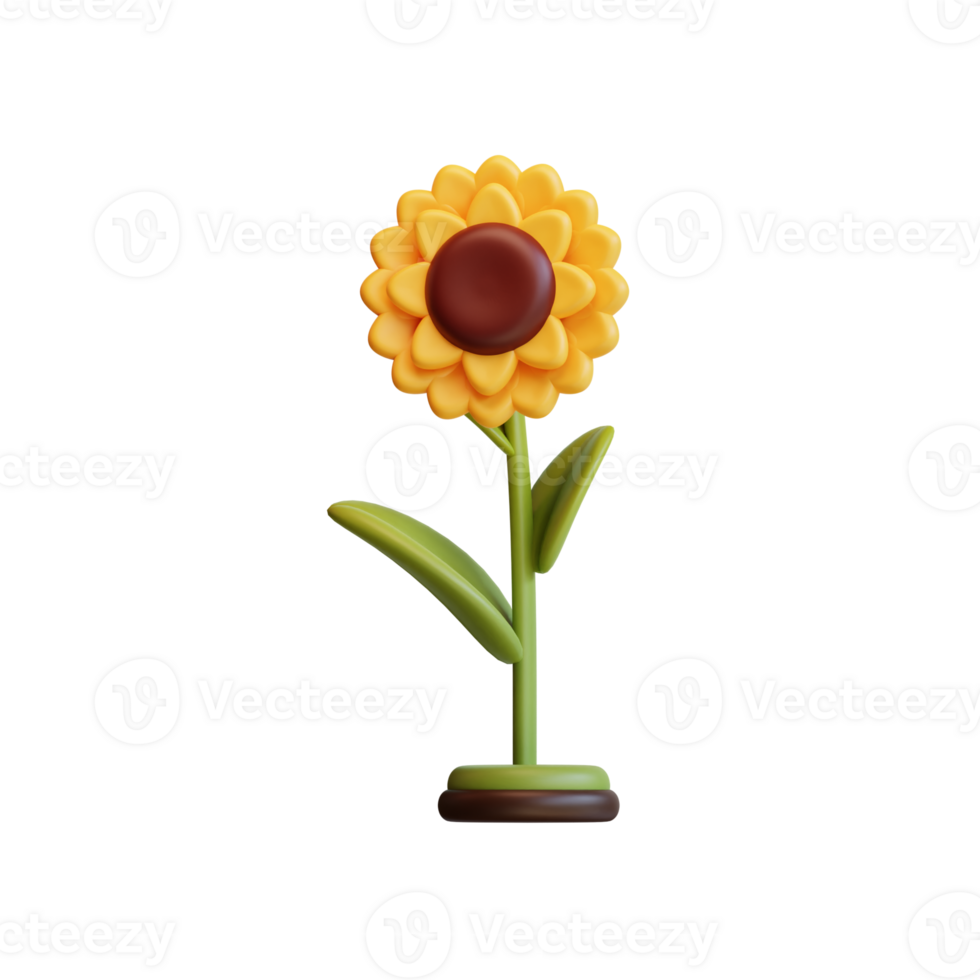 3d sunflower icon from hello autumn elements collection png