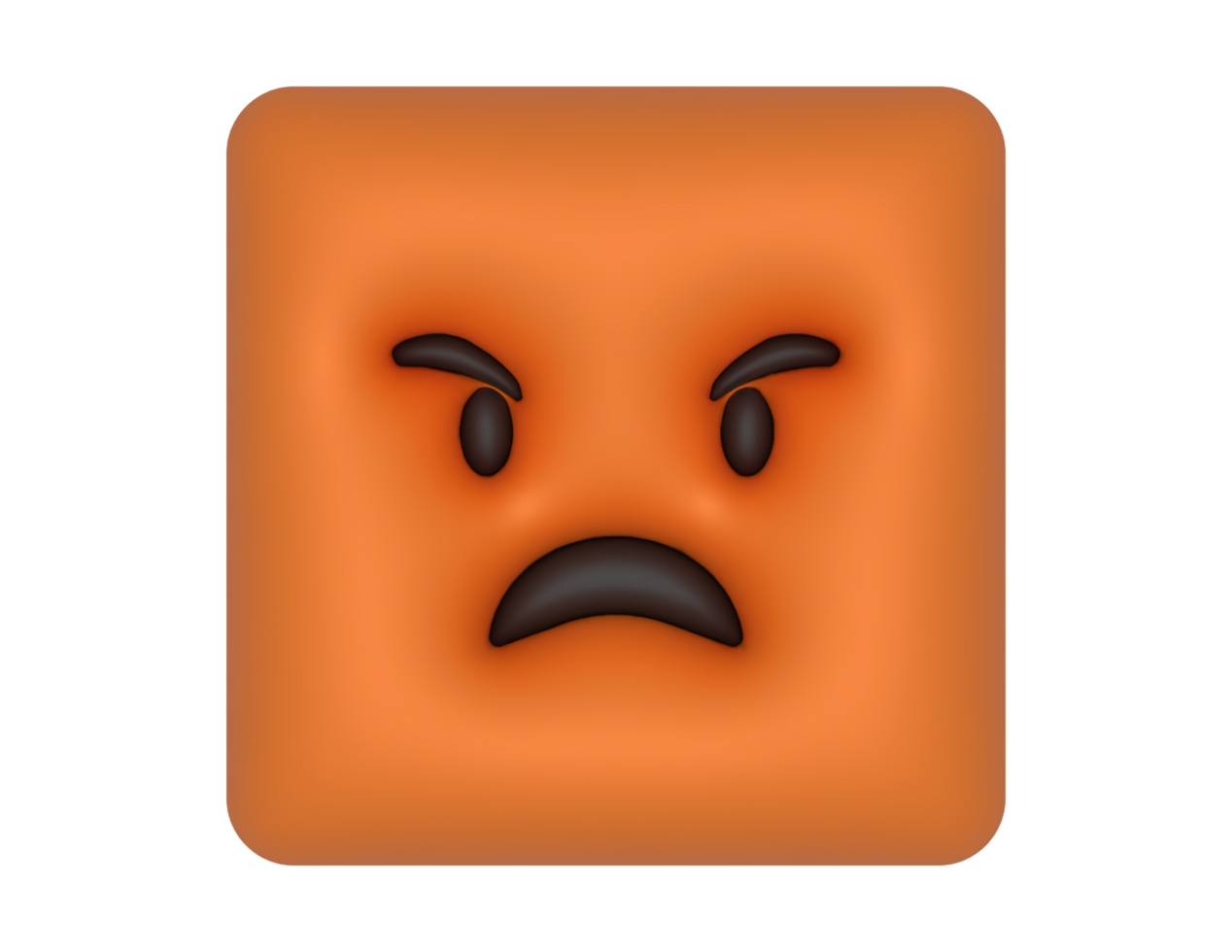un naranja emoticon con un triste cara png