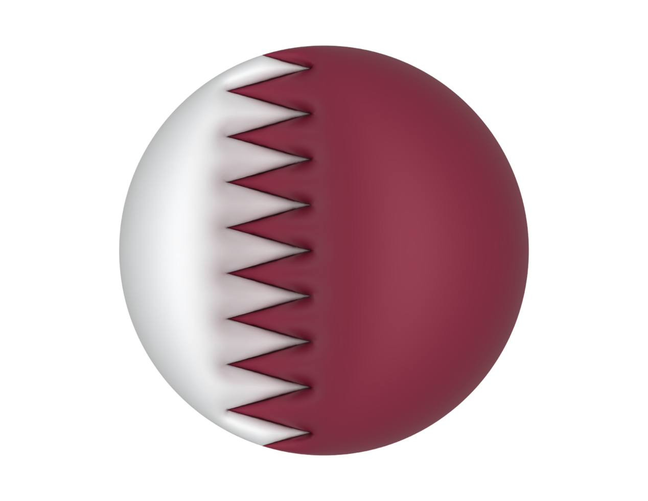 3d Qatar Flag Circular on a transparent background png