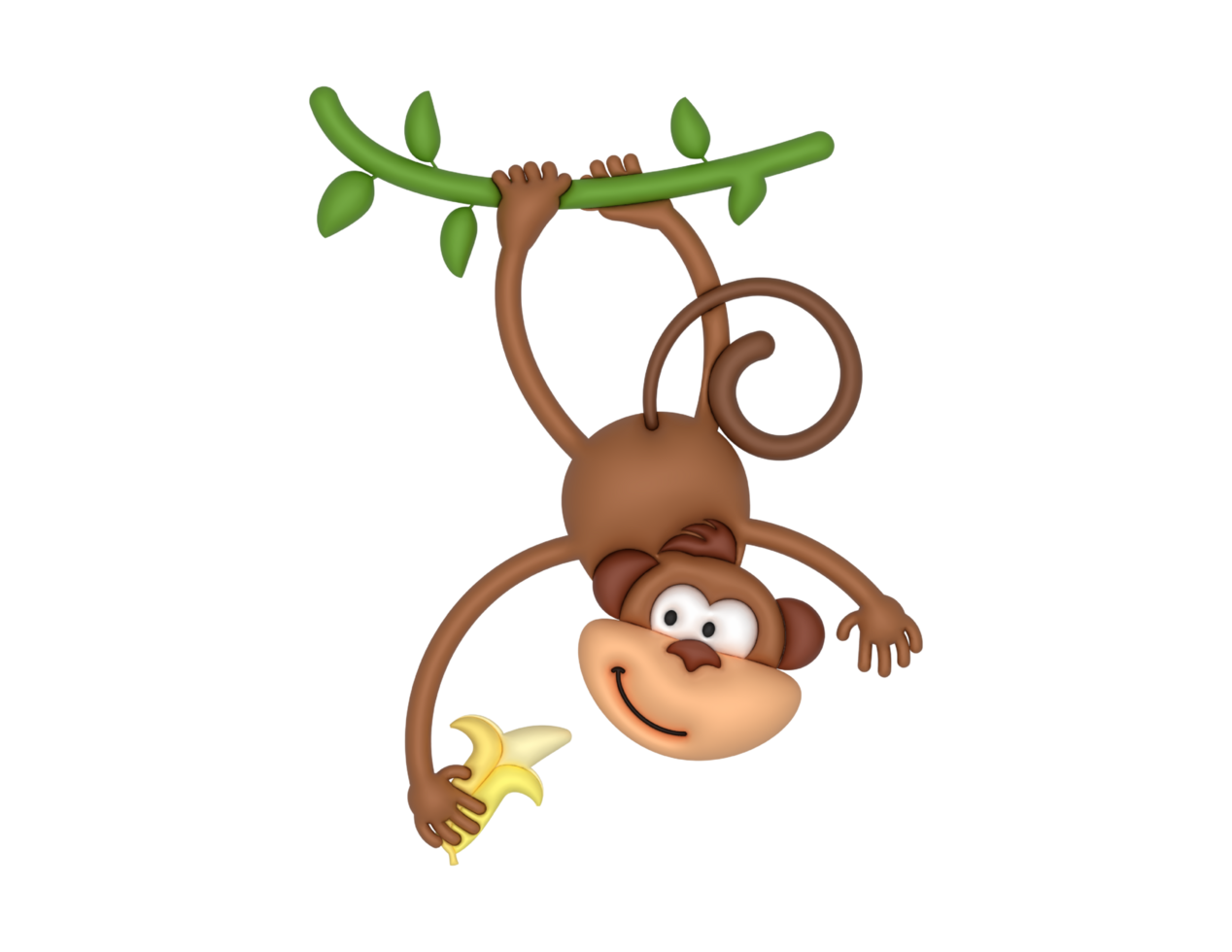 monkey hanging on a tree branch clipart png