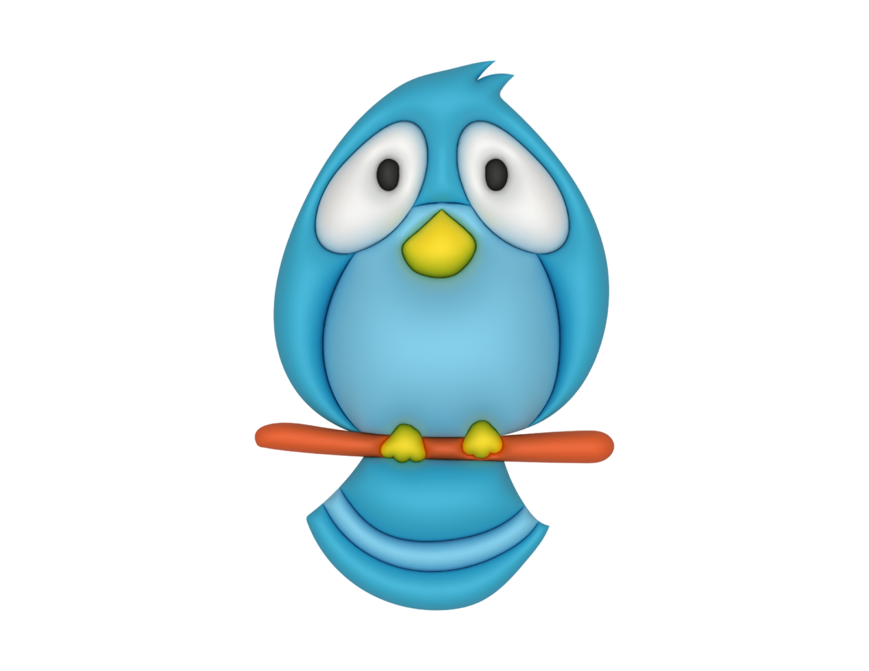 blue bird on a branch with a stick png