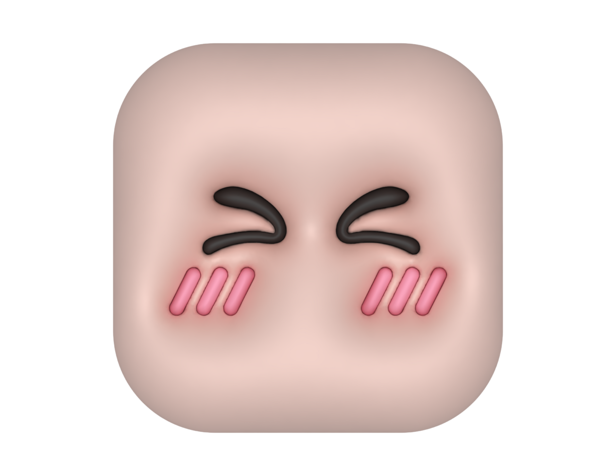 emoji face with pink eyes and black eyebrows png