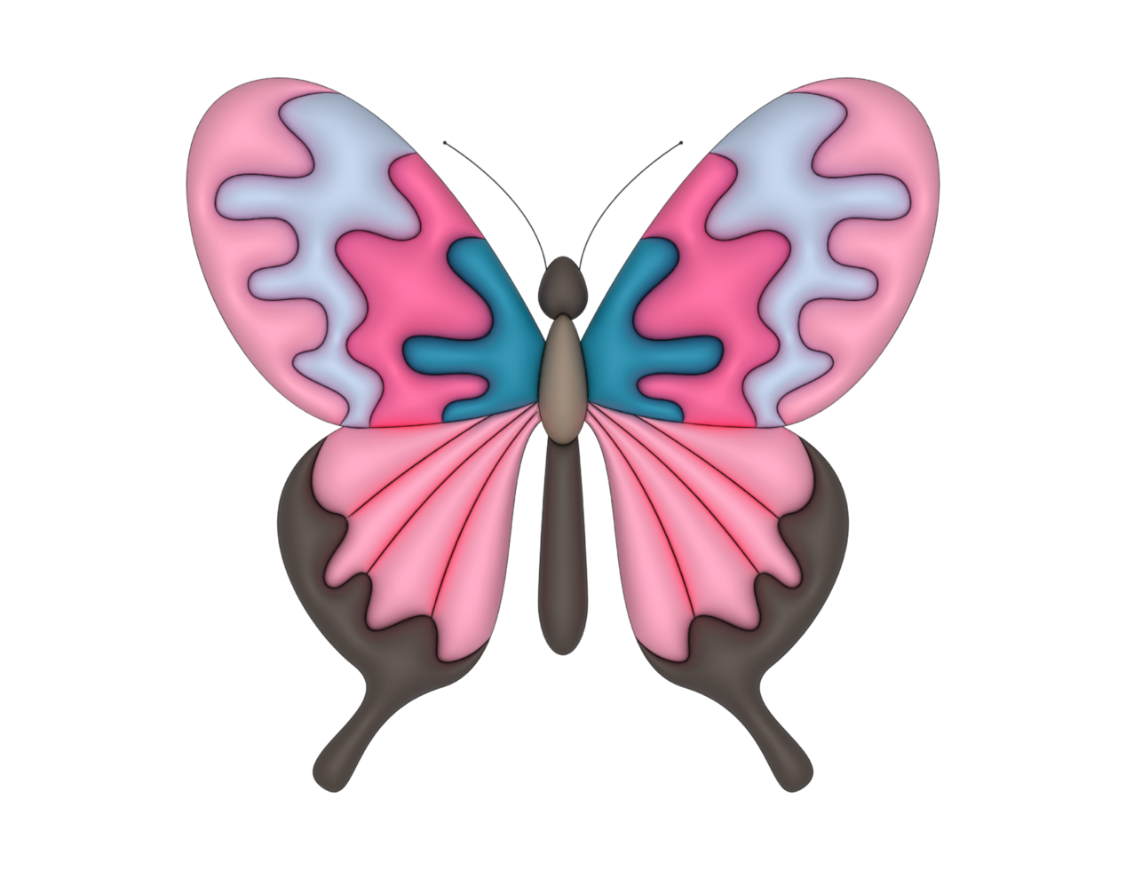 butterfly icon, cartoon style, pink and blue butterfly 33299172 PNG