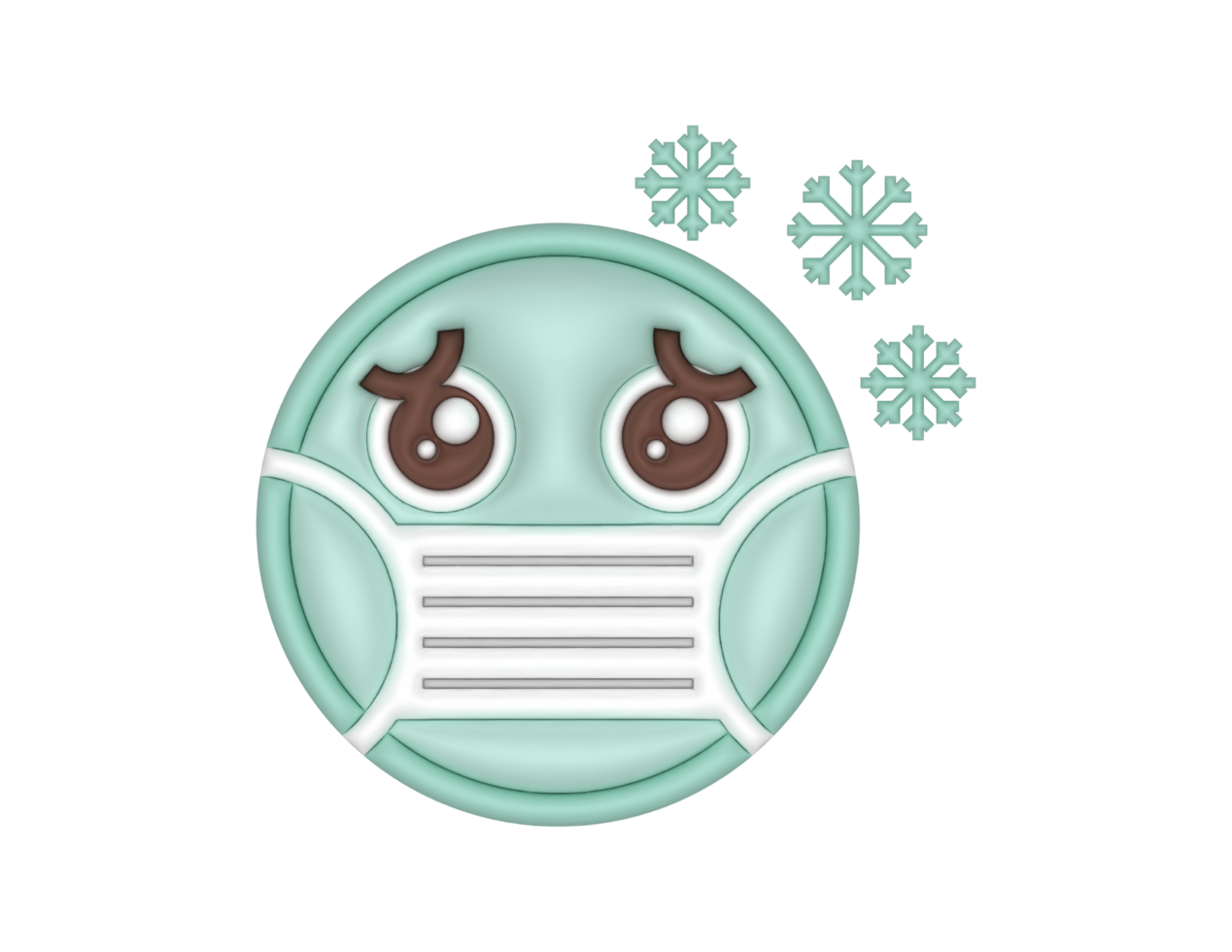 a cartoon face with a medical mask on it png
