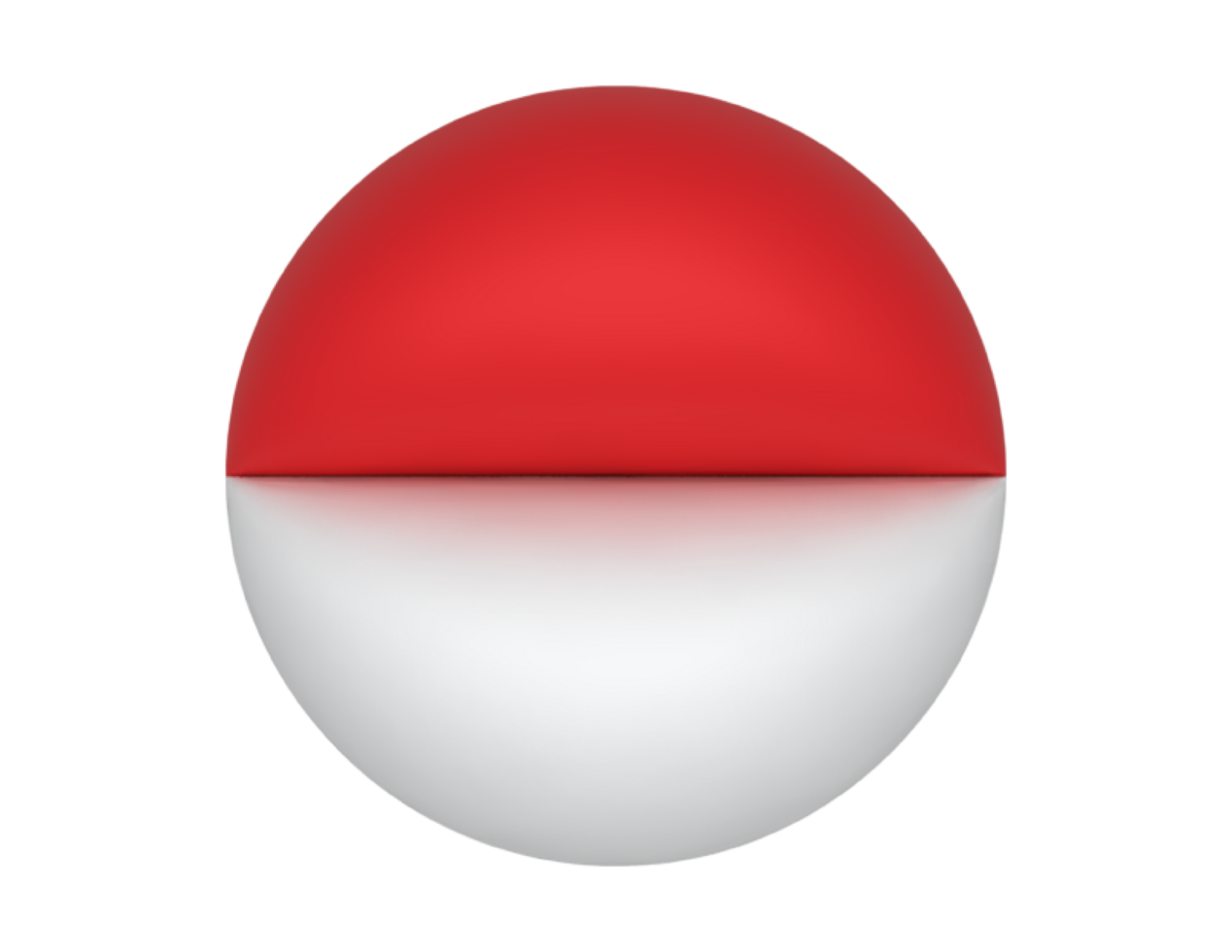 a red and white sphere with a flag on it png