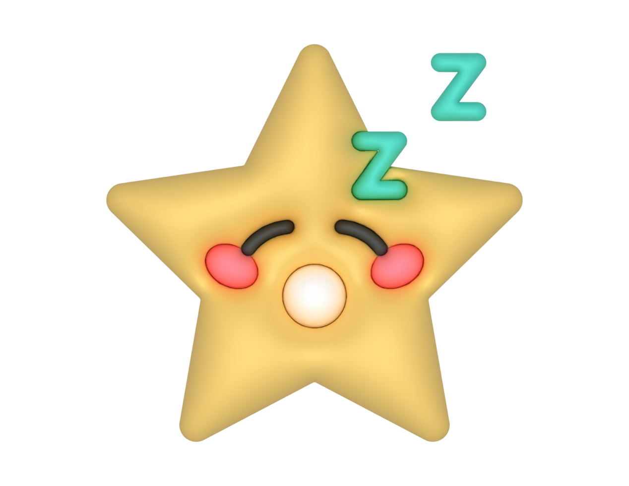 a star with eyes closed and a smile png
