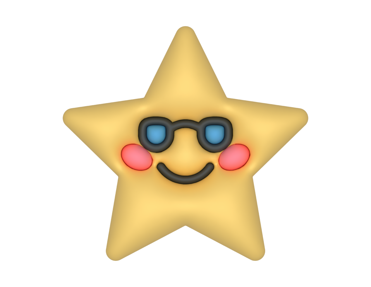 a star with sunglasses and a smile png