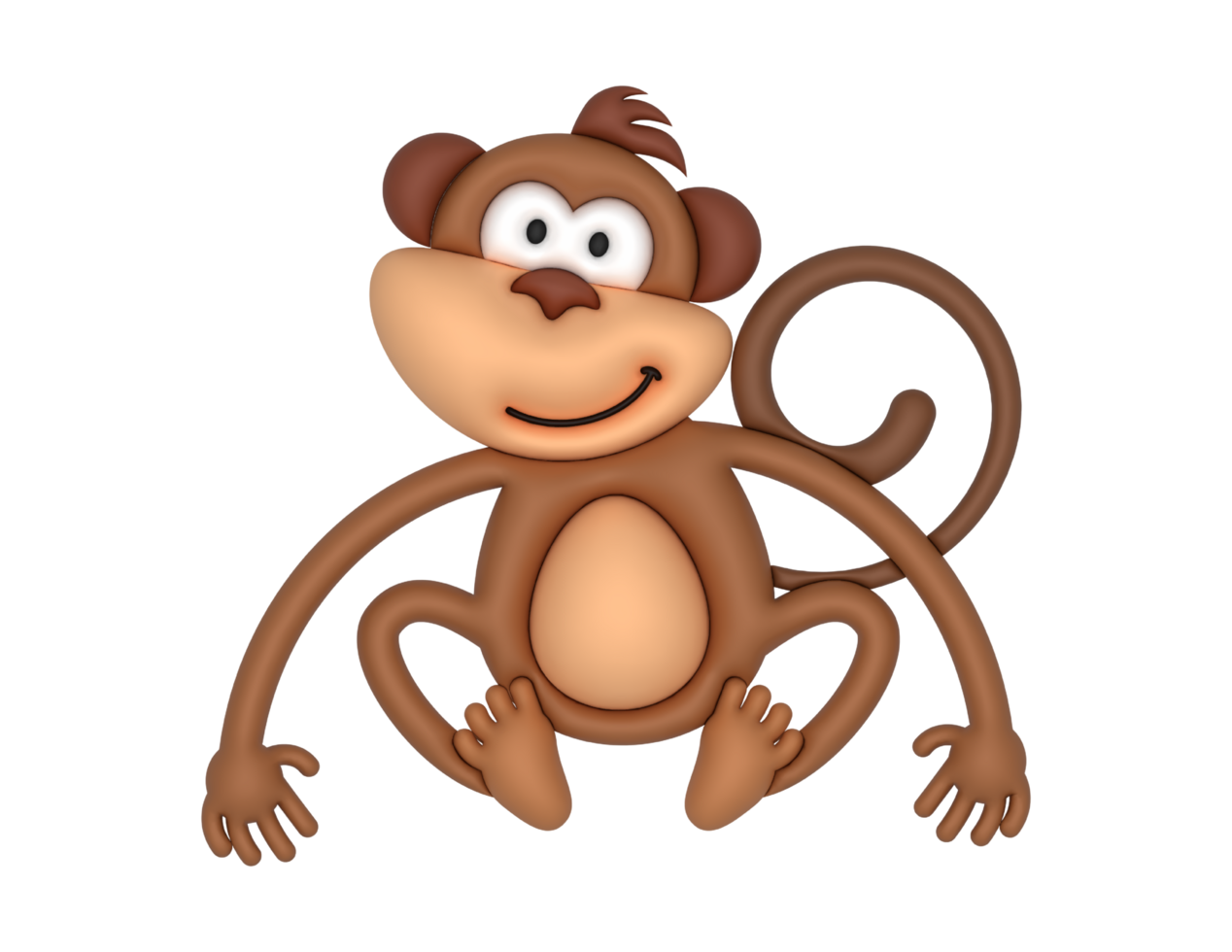 cartoon monkey sitting on the floor clipart png