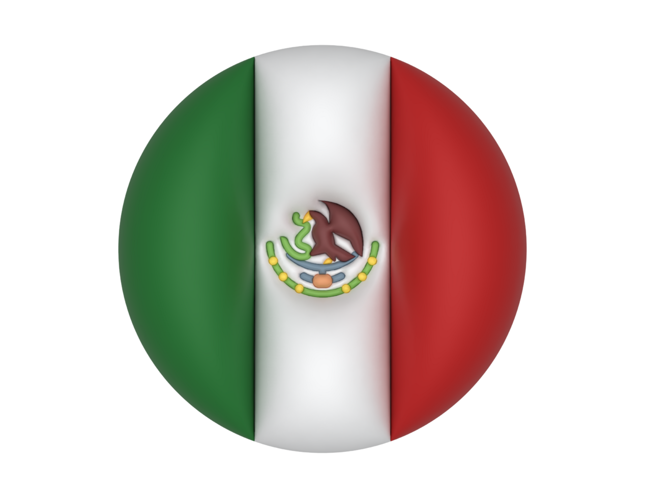 mexico flag in a circle on transparent background png