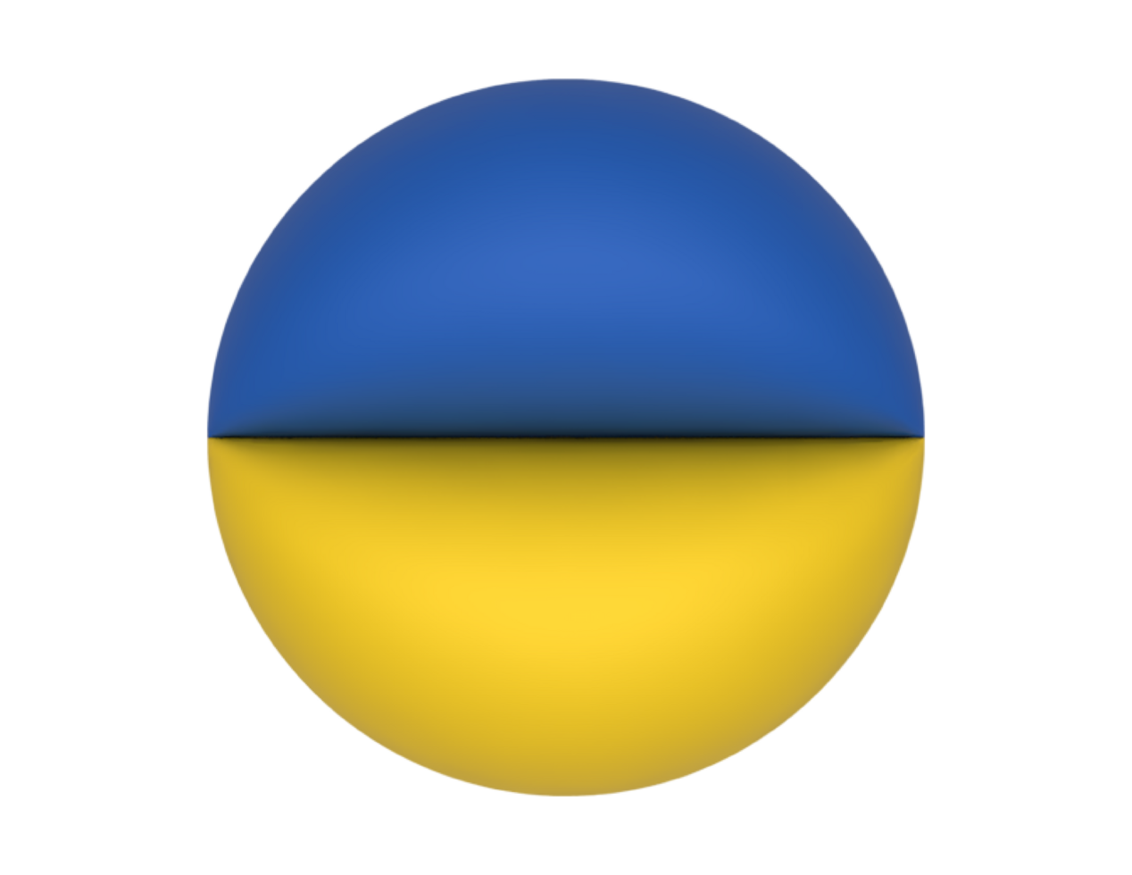 the ukrainian flag is shown in a blue and yellow sphere png