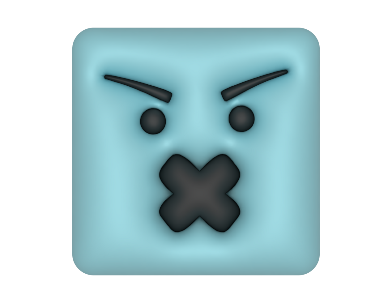 an angry face with a black nose and mouth png