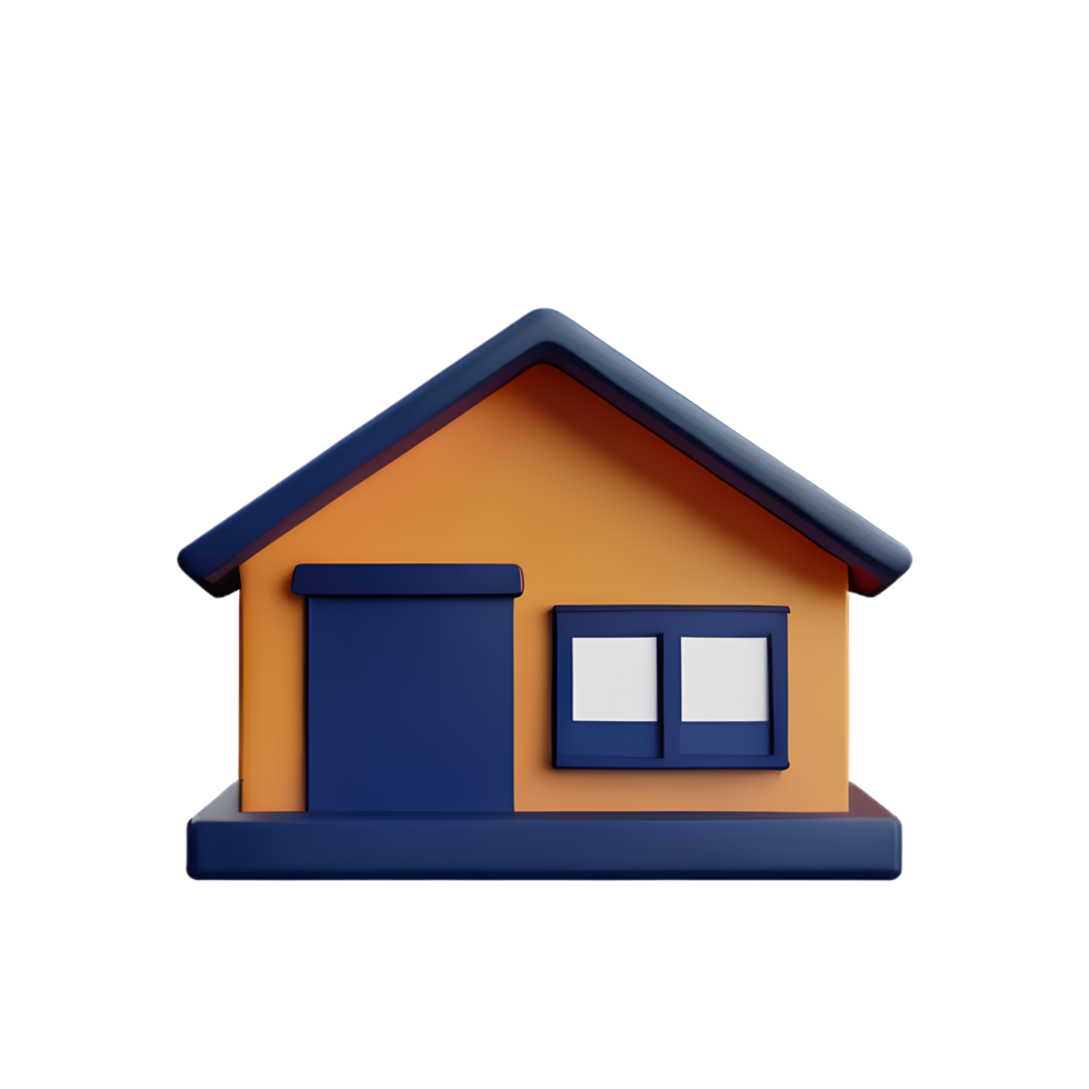 modern house style 3d reder on transparent background. ai generative png